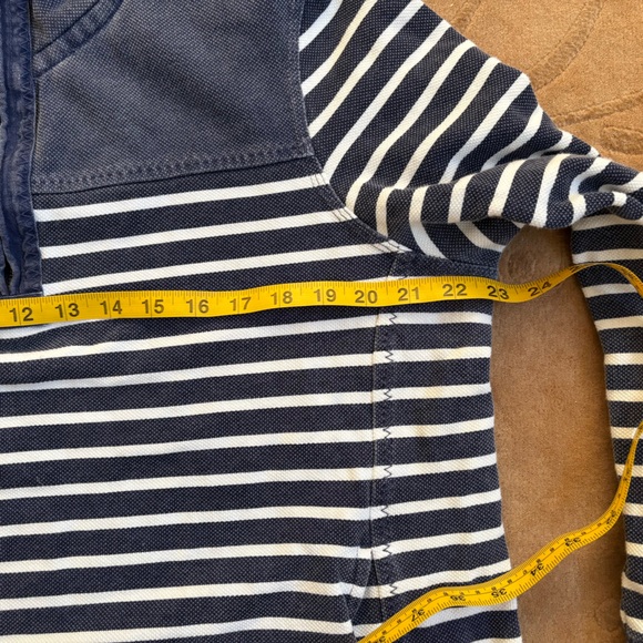 Fat Face, The Iconic Airlie, Navy & White Striped Quarter-Zip Pullover, Size 12 - Picture 8 of 8